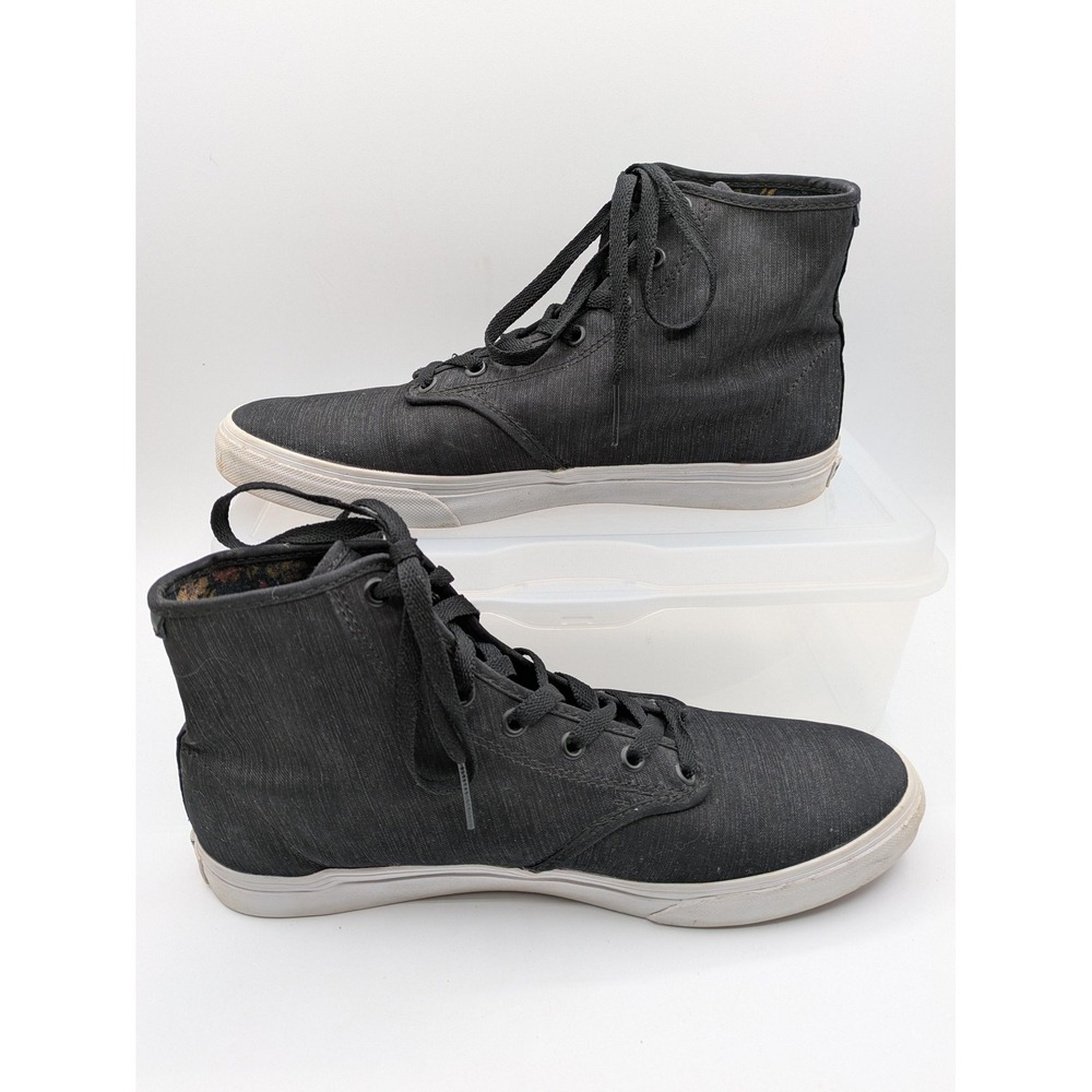 Vans High Top Sneakers Womens 11 Black Floral Lined Lace Up Skate Shoes - Picture 2 of 12